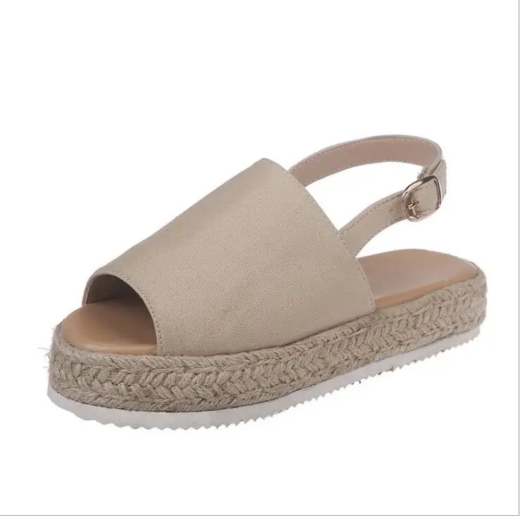 Эксклюзивные сандалии из пеньковой веревки сезон весна-лето новые женские