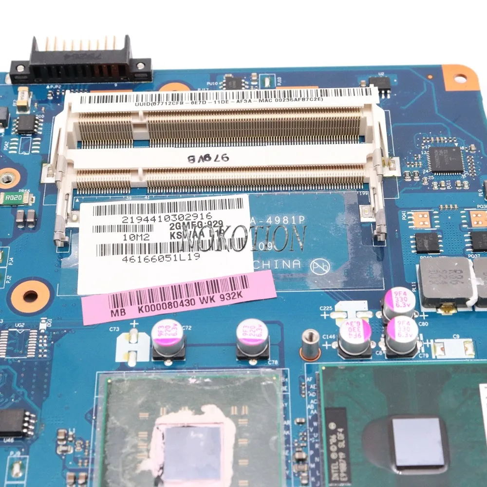 Материнская плата NOKOTION для ноутбука Toshiba Satellite L500 L550 GM45 DDR2 K000080430 KSWAA|Материнские