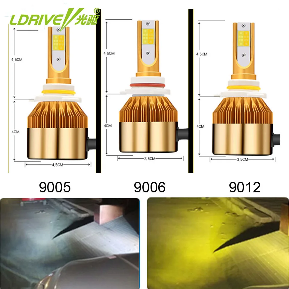 LDRIVE светодиодный CS автомобилей головной светильник лампы 38 Вт 4800LM 6000K 3000K двойной