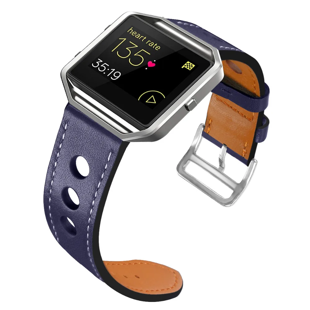 Ремешок кожаный для Fitbit Blaze маленький большой полый ремешок Смарт фитнес часы
