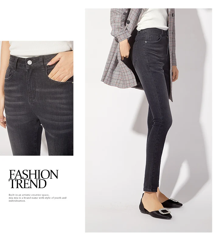 LEIJIJEANS Новое поступление весенние черные джинсы классического и завышенной талией, ухода за кожей стоп для женщин размера плюс джинсы скинни, карандаш джинсы 7252