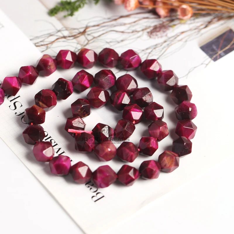 6mm~12mm Natural Tiger eye stone Diamond Cutting Faceted Stone Round Loose Beads bracelet can DIY JD Stone beads free shipping