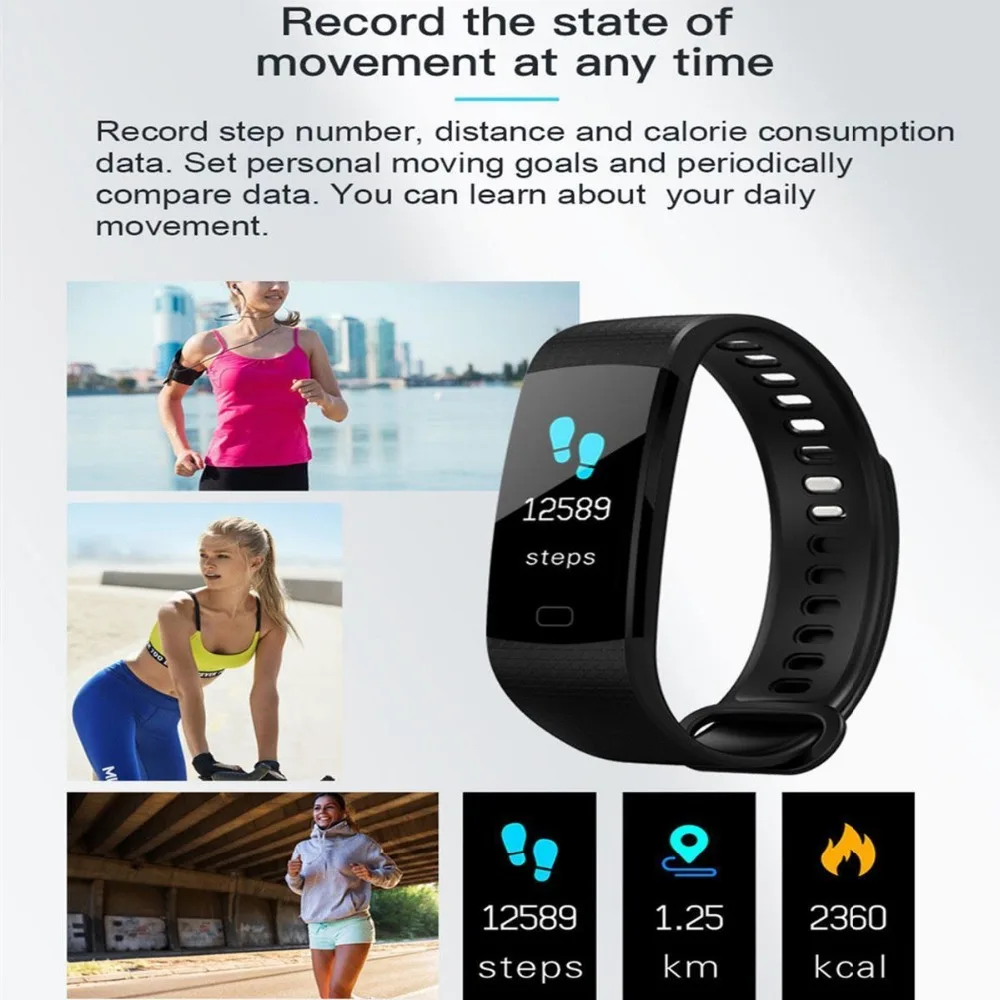 Timethinker Y5 умный Bluetooth браслет шагомер на запястье смарт умные часы IOS Android монитор