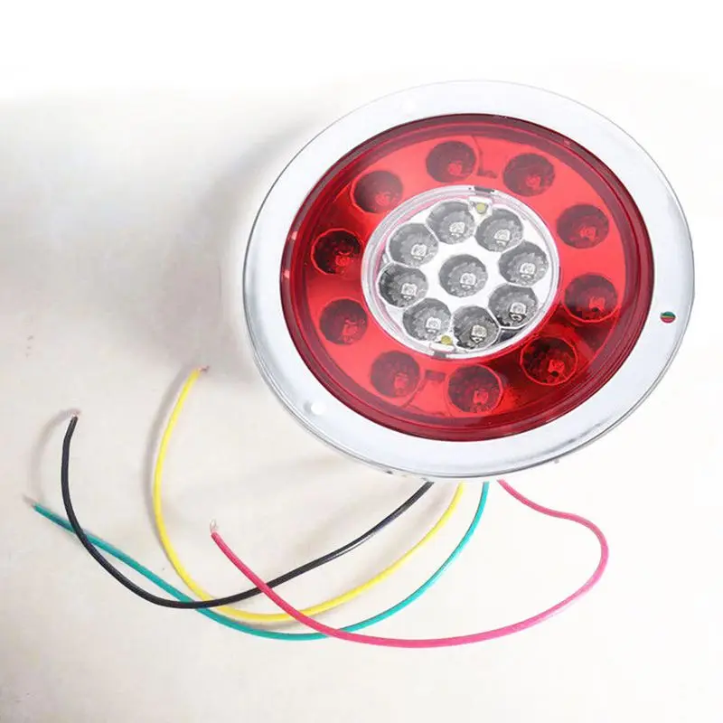 19LED гальванический круглый двухцветный светильник автомобильный прицеп стоп