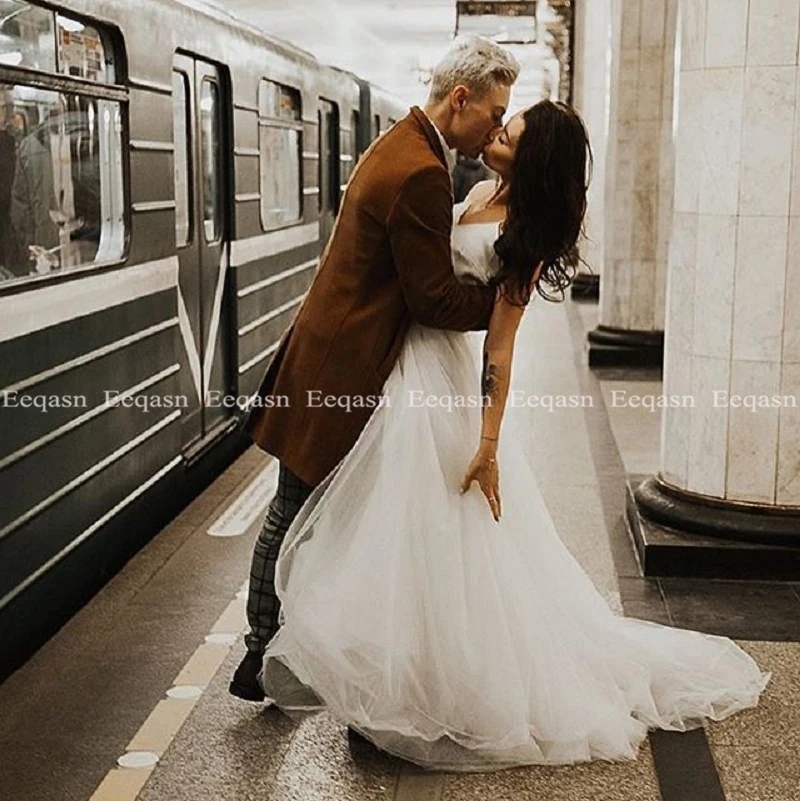 Новое свадебное платье Boho 2020 элегантное Тюлевое ТРАПЕЦИЕВИДНОЕ сексуальное