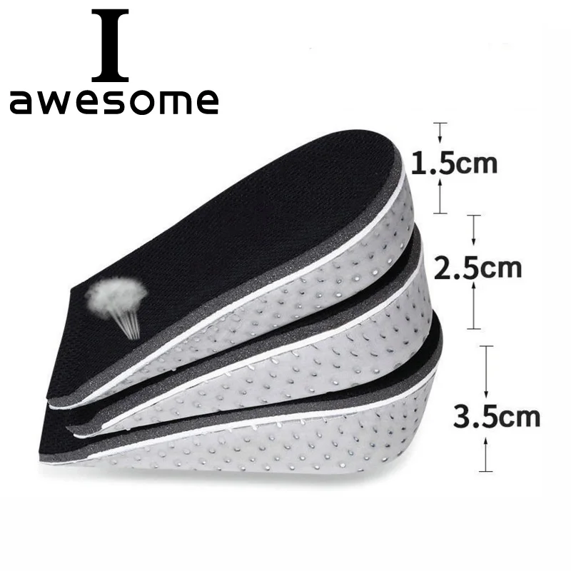 

Unisex Adjustable insole 1 Pair 1.5cm-3.5cm Height Increase Insoles Memory Foam Lifts Inserts Higher Shoes Pads Shoe Cushion