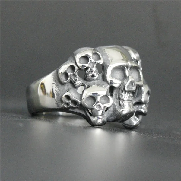 Кольцо "Ghost Rider" с черепом лица, размер 7-13, из нержавеющей стали 316L, полированное, модное, дропшиппинг