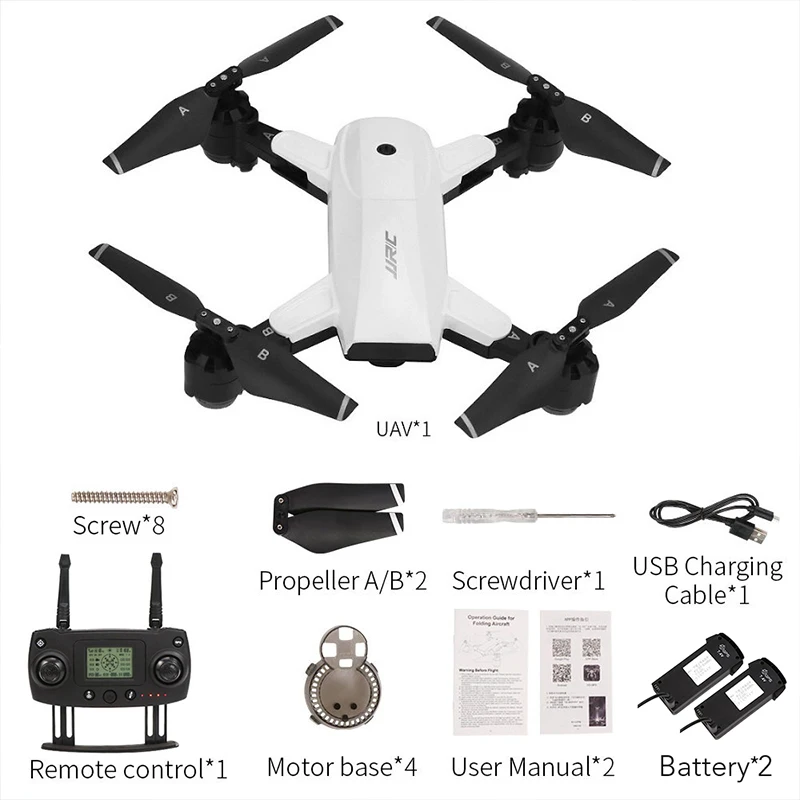 white with 2 battery JJRC H78G 5G WiFi FPV 1080P широкоугольная HD камера gps двойной режим позиционирования складной Радиоуправляемый Дрон Квадрокоптер RTF Профессиональный Дрон - Цвет: white with 2 battery