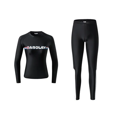 SBT-3 Черный женский спортивный костюм с длинными рукавами, 4 шт., Rashguard, женский костюм для серфинга, плавание, серфинг, Дайвинг - Цвет: SBT-3