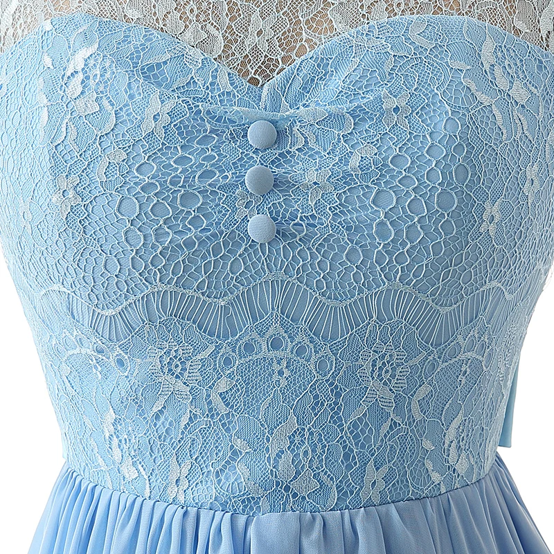 Forevergracedress голубой Длинные платье подружки невесты Дешевые линии Кружева