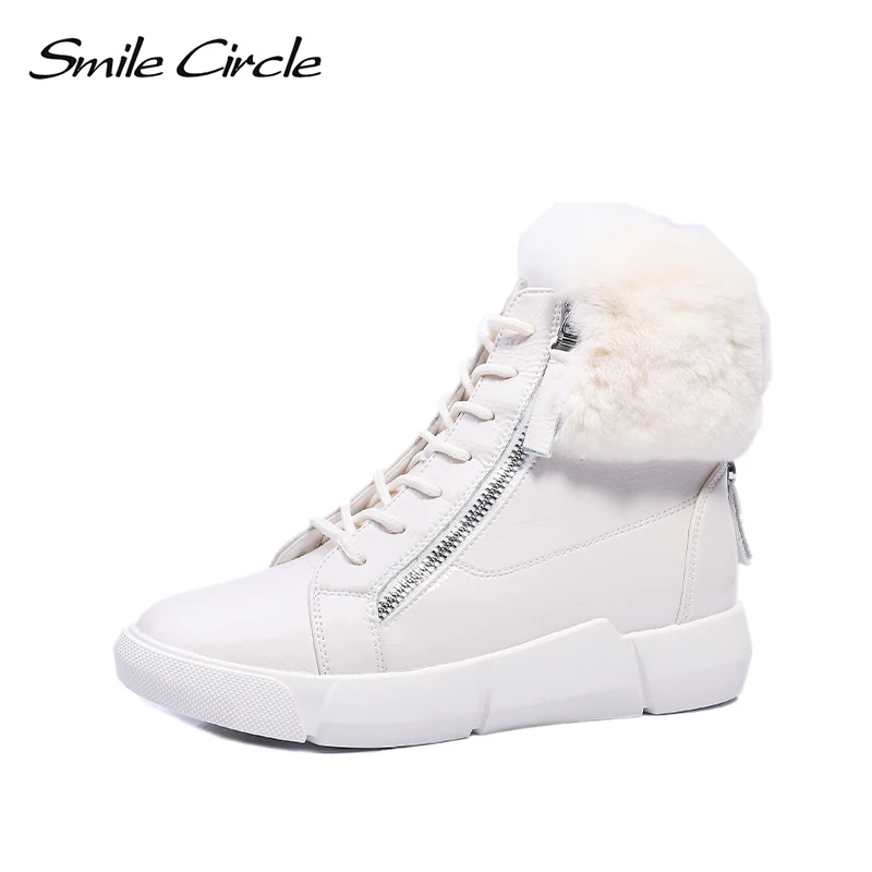 Улыбка круг зимние сапоги женские мотоциклетные ботинки на шнуровке со