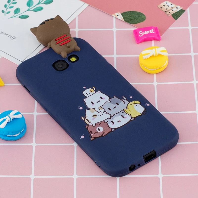 Чехол для Samsung Galaxy A7 2017 чехол A720 с 3D мультяшным котом пандой чехлы A720F Etui корпус |