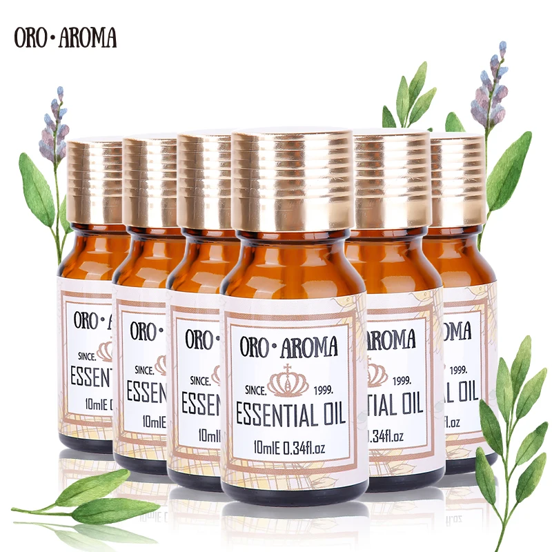 

Famous brand oroaroma Lemon Sandalwood Patchouli Citronella Rose Musk ssential Oils Pack For Aromatherapy Spa Bath 10ml*6