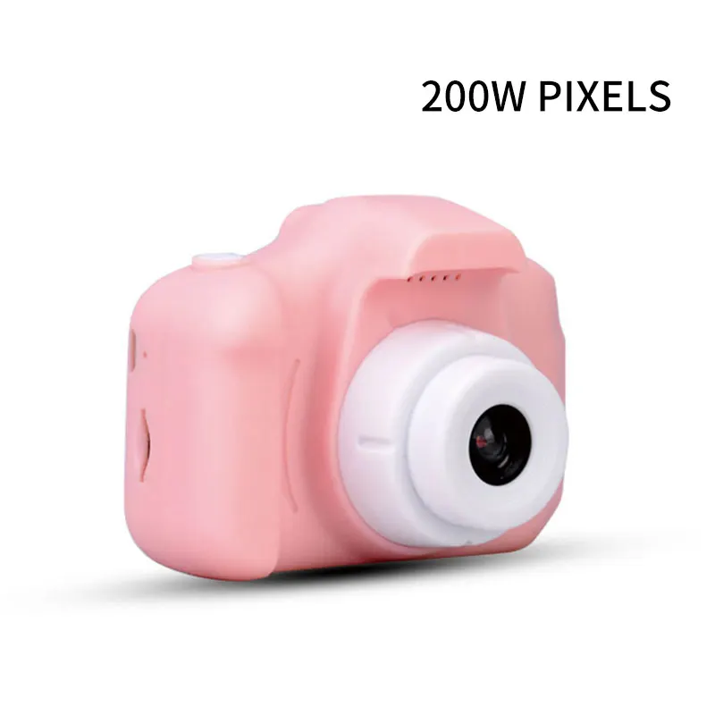 200W pink cam 2 дюймов Мини Цифровая камера милая детская видеокамера с экраном дисплея для детей подарок на день рождения Открытый Мультфильм фотографии реквизит - Цвет: 200W pink cam