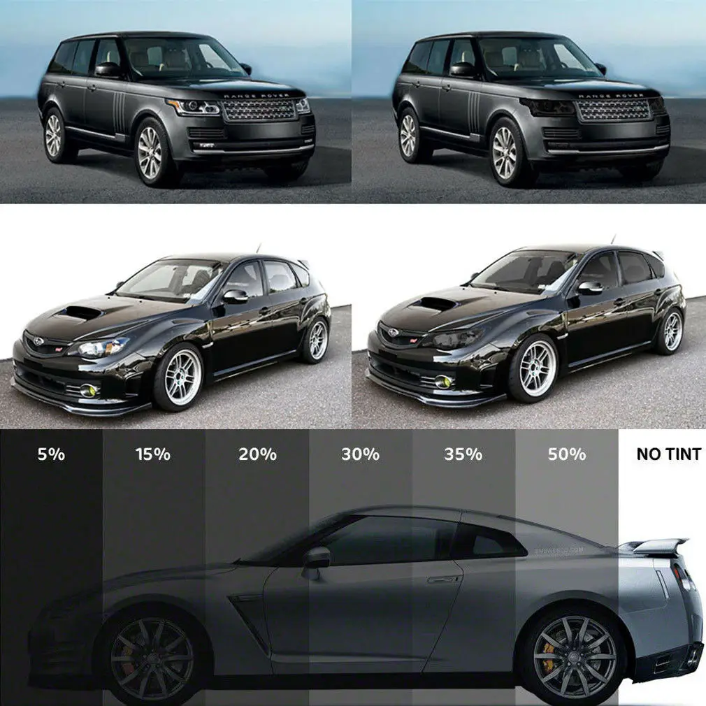 Новинка 50 см х 1 м Черная Стеклянная Тонирующая пленка для окон VLT 15%-50%