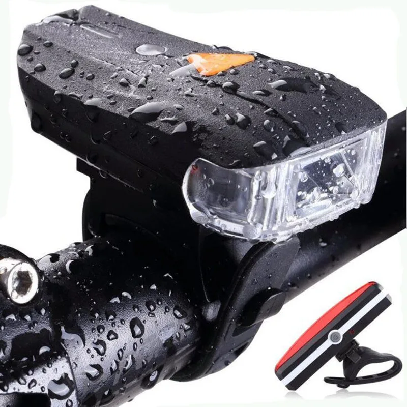 front and Taillight AYDAN USB перезаряжаемые велосипедные фонари 400 люмен 1200 мАч водонепроницаемый передний свет ночной езды набор фонариков для велосипеда - Цвет: front and Taillight