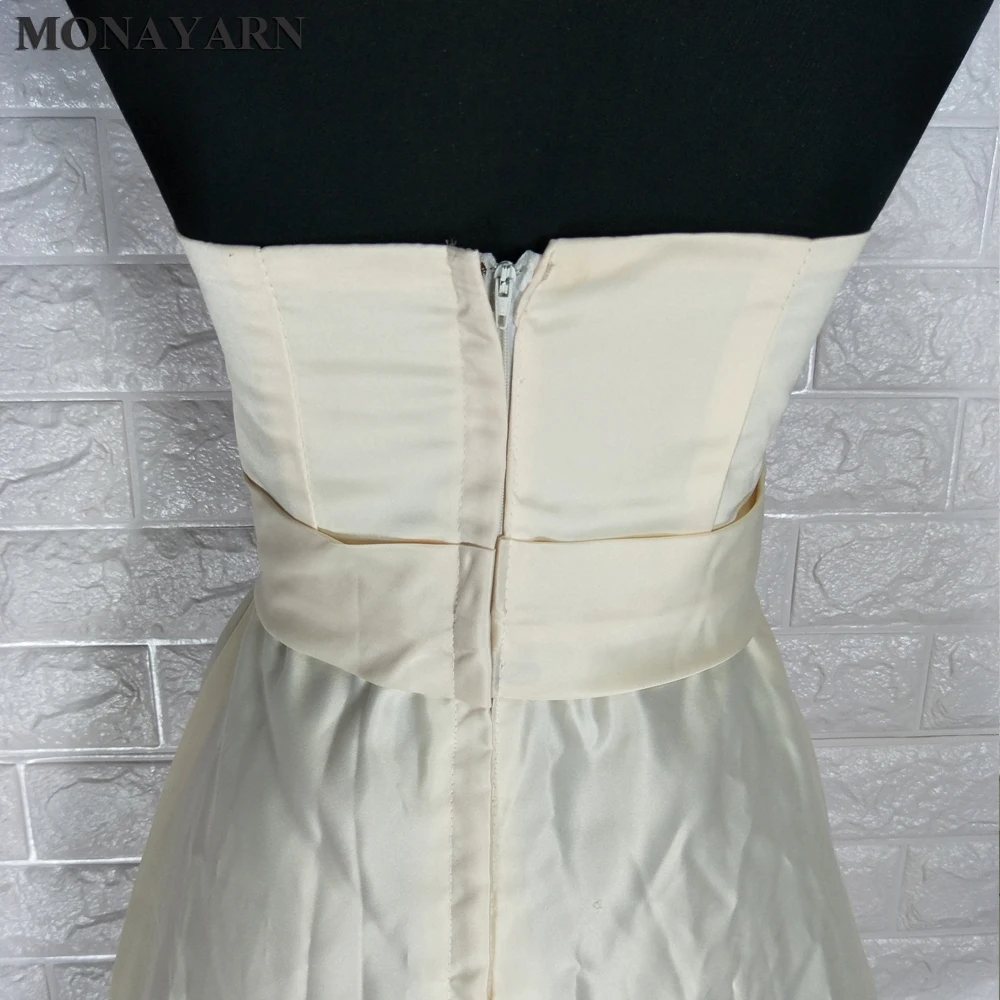 Женское короткое платье с V-образным вырезом цвета шампанского | Свадьбы и