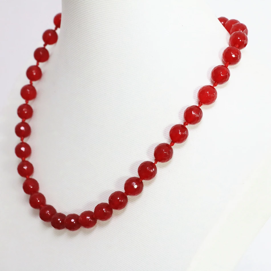 Очаровательные красные полудрагоценные ожерелья из натуральной искусственной