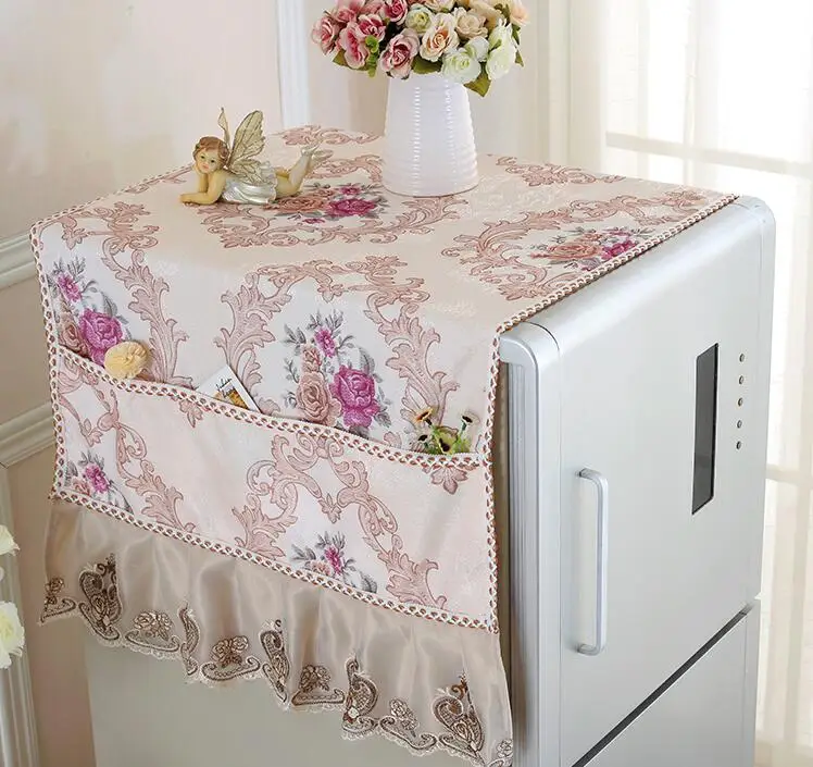 

Fyjafon Refrigerator Covers Printed Kitchen Dustproof Covers Pastoral Dust Cover With Storage Bag 55*145/70*170