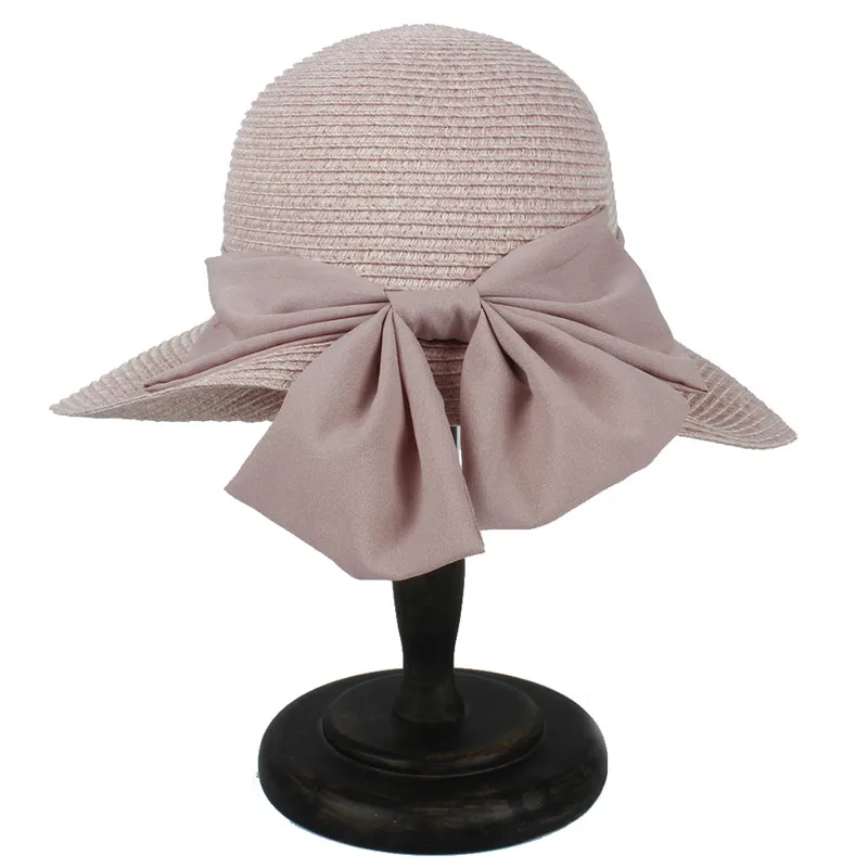 100% соломенная Летняя женская пляжная Солнцезащитная шляпа для элегантной леди