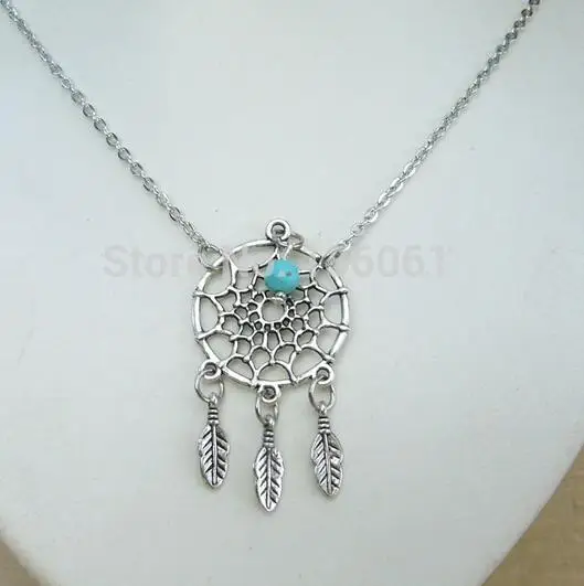 Vintage Silver Dream Catcher Necklace Charm Mixed Style Statement Collar Choker Chain Pendants For Women DIY Jewelry | Украшения и