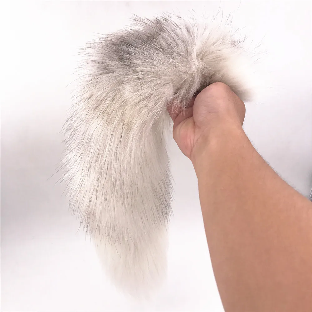 Larger 50cm White Gray Fox Tail Fluffy Anal Plug Sex Toys Erotic Butt Products Toy for Woman And Men Adult Games | Красота и здоровье