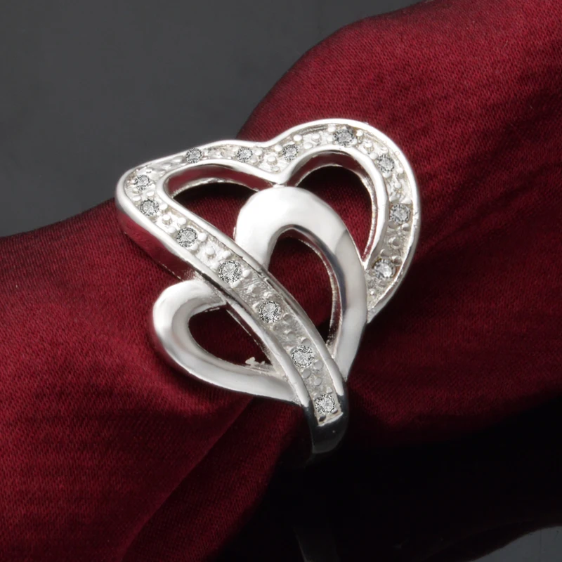 Кольцо для помолвки из стерлингового серебра 925 пробы новое открытое красное