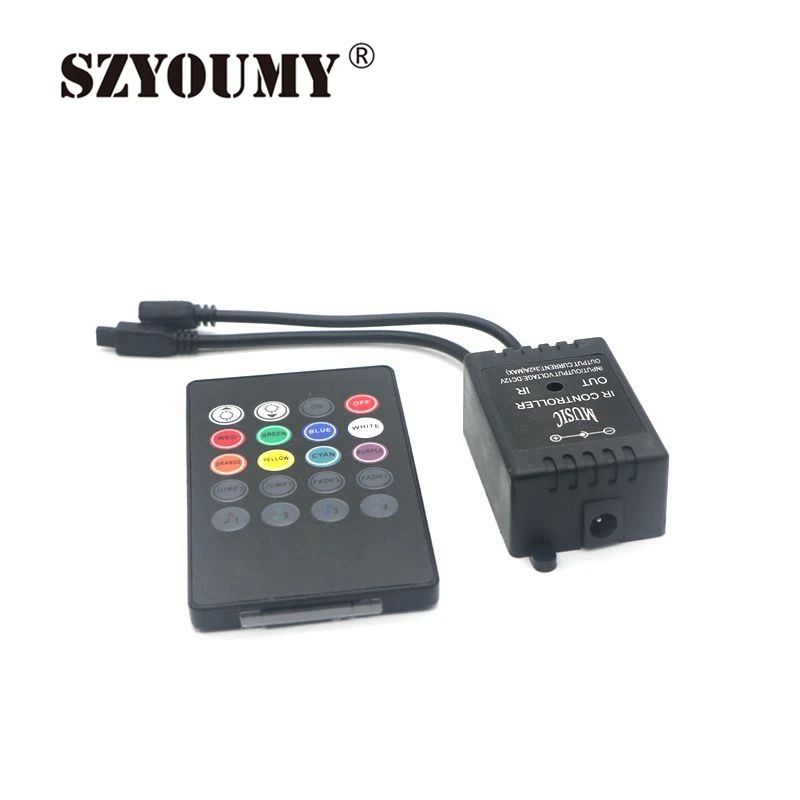 SZYOUMY LED музыкальный ИК контроллер 20 клавишный дистанционный звуковой датчик с