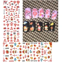 1 sheet god of wealth stickers 3d nail stickers image transfer decal adhesive nail art decorations