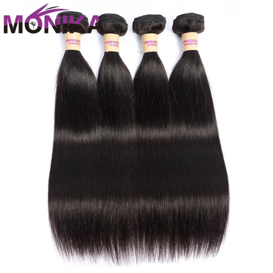 Monika волосы 8-30 дюймов Пряди перуанские прямые tisage Naturel Цвет 1/4/3 пряди не Реми