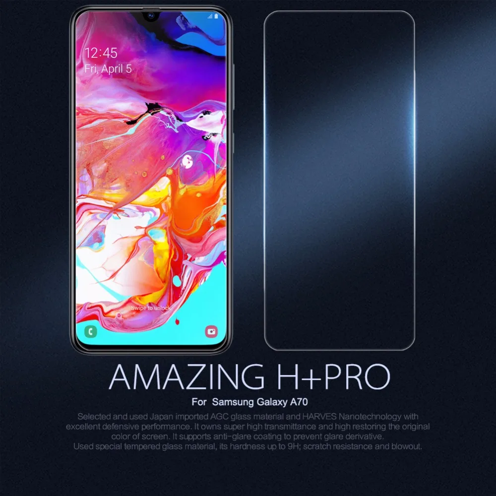 Защитная пленка для экрана для samsung A70 Nillkin Amazing H+ Pro, Защитное стекло для переднего экрана для samsung Galaxy A70 6,7 дюймов