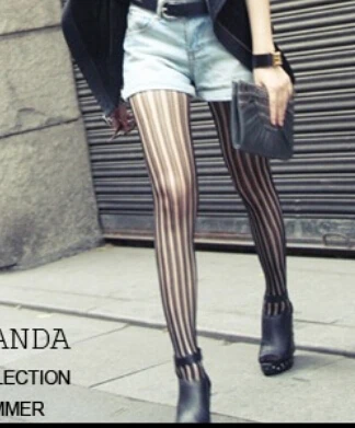 10 шт./лот винтажные кружевные колготки в Вертикальную Полоску жаккардовые