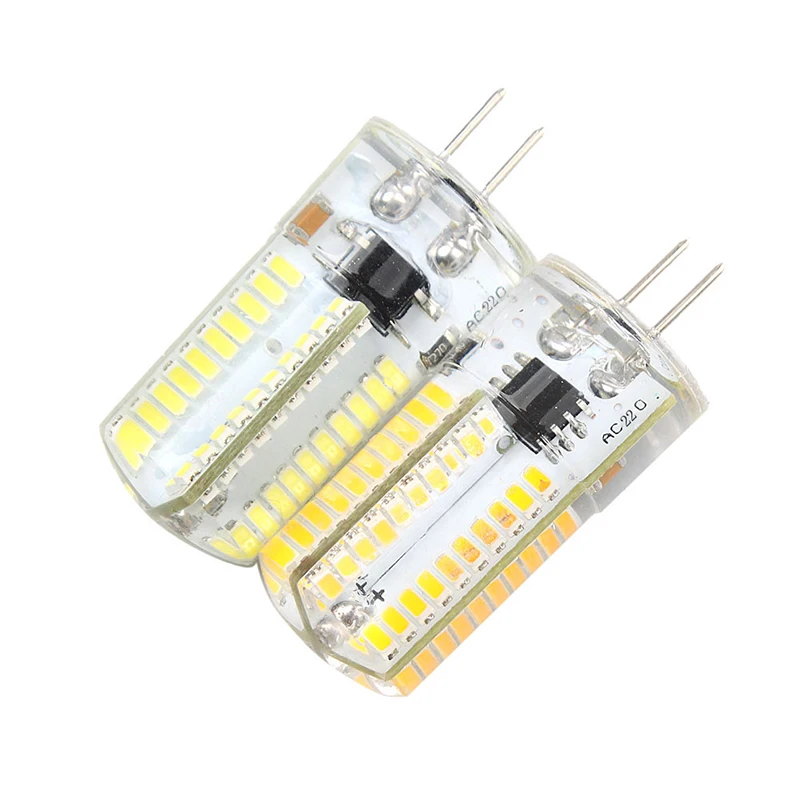 Светодиодная лампа 220 В/110 В SMD 3014 G4 80 светодиодов теплая белая/белая силиконовая с