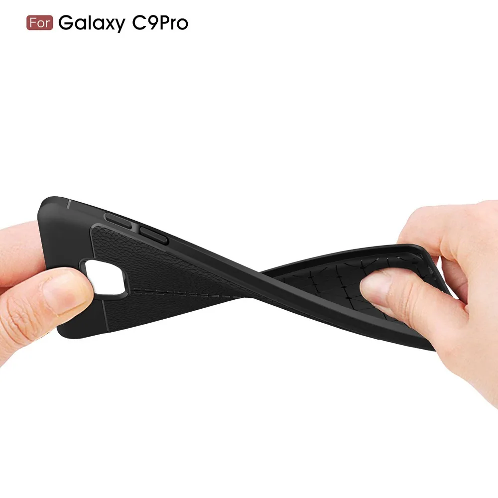 MSK для Samsung galaxy C5 PRO/C7 PRO/C9PRO мягкий чехол с текстурой личи задняя крышка из ТПУ