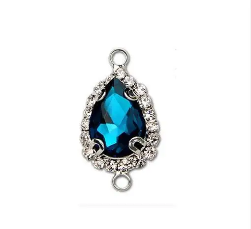 dark blue 10 шт. Серебряная основа горный хрусталь кристалл браслет серьги соединитель конец застежка Подвески Подвеска для ожерелья DIY ювелирных изделий Z506 - Цвет: dark blue