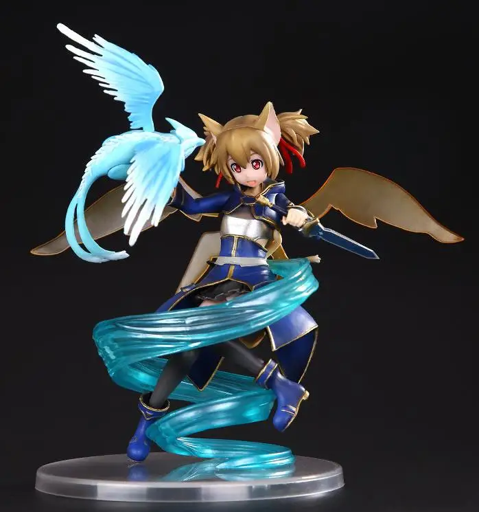 Аниме Фигурка 20 см меч искусство онлайн II Silica ALO ver. Забавные Рыцари Ayano Keiko 1/8 ПВХ