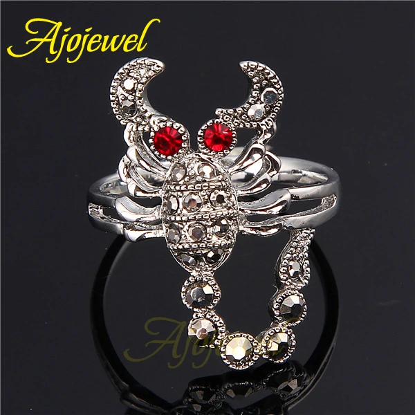 Женская драгоценность женская бижутерия милая черная красная Стразы|ring women|scorpion