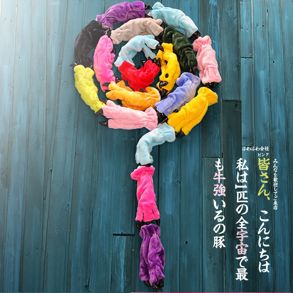 Мультфильм Животные коготь перчатки Для женщин мужчин мягкий милый плюшевый лап