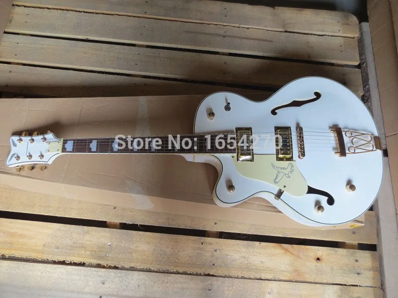 Gretsch Гитары левша Джаз 6120 Белый Bigsby Vibratone тремоло Сокол Одноместный разрезе