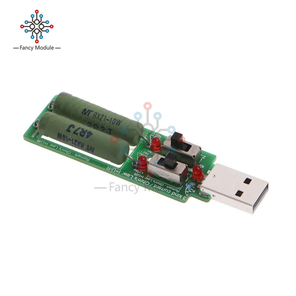 USB мини разряда нагрузочный резистор 2A/1A с переключателем 3V 5V 1A ток 2A 3A Батарея