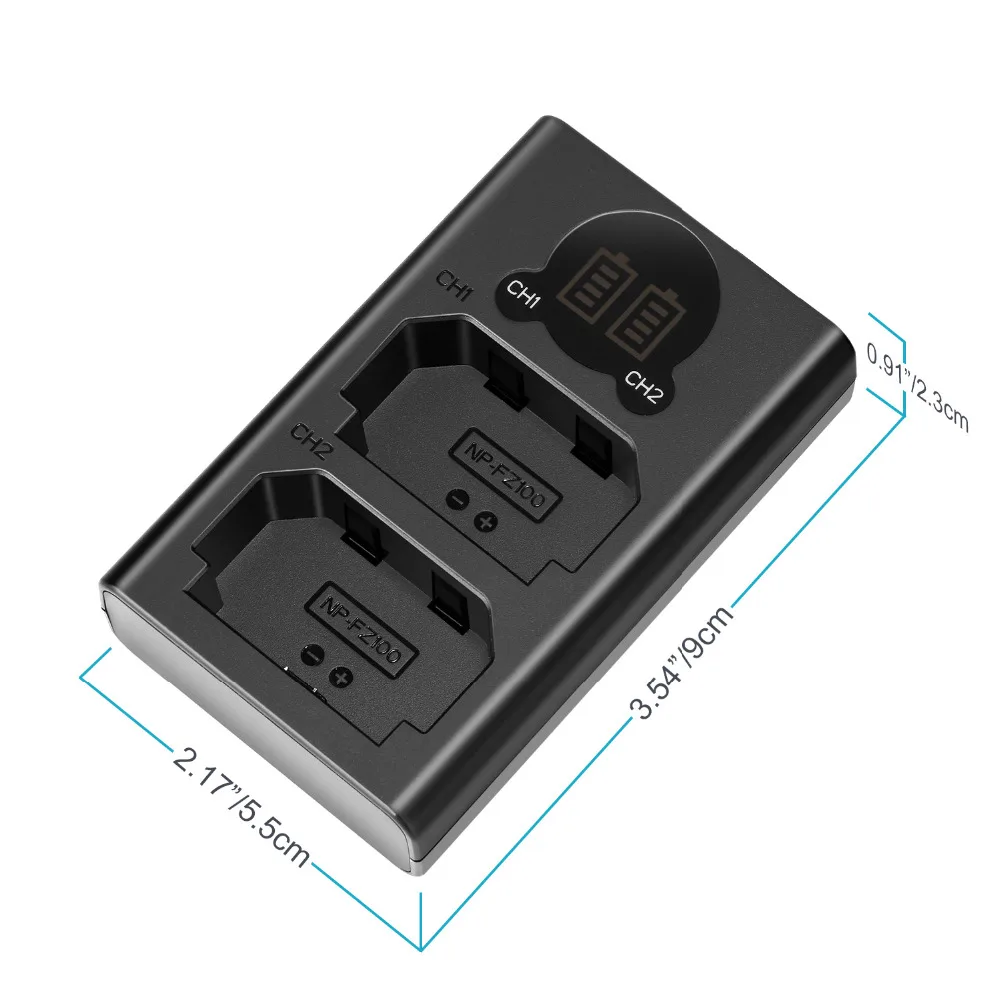 Neewer двойное зарядное устройство USB для Sony NP FZ100 Battery совместимое с камерами A9 A7III