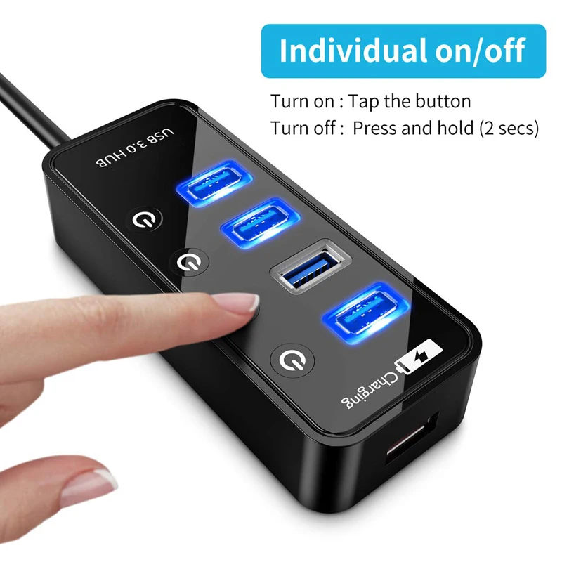 Usb хаб 3 0 Супер Скоростной 5 Гбит/с 4 7 портов + 1 Портативная зарядка USB разветвитель