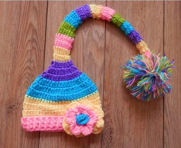 Бесплатная доставка новинка для малышей вязанное крючком Эльф Пикси шляпы и