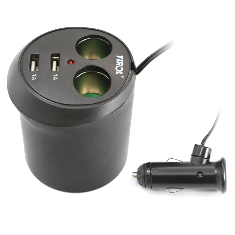 Tirol T16313a Новый 12 В 2 путь с USB подстаканник авто сигареты Splitter легче адаптер питания