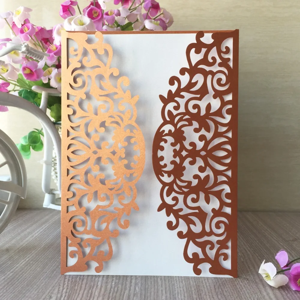 

20pcs Laser Cut Pearl Wine red Color Thank you Gift Decoration Wedding Birthday Party Invitations Card Greeting Blessing card