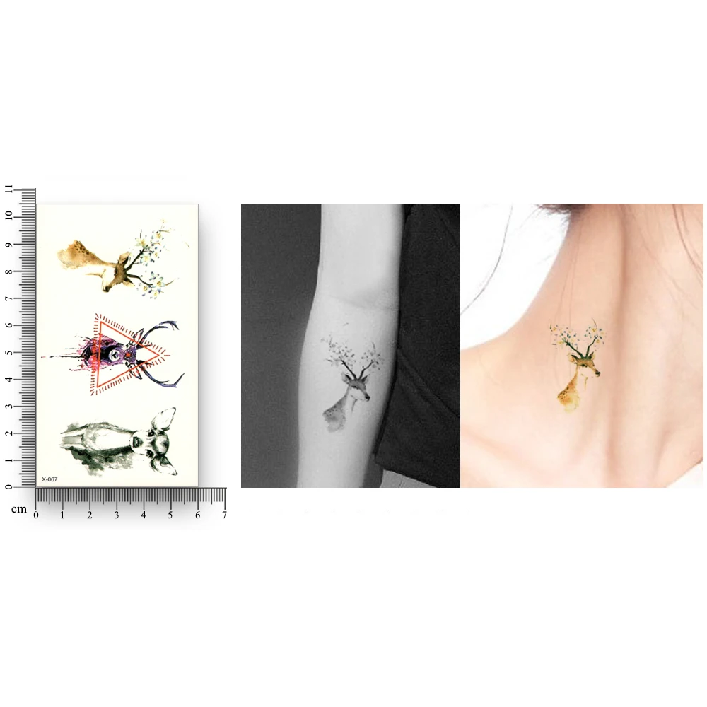 Поддельные Временная водостойкая татуировка переводятся с помощью воды лося