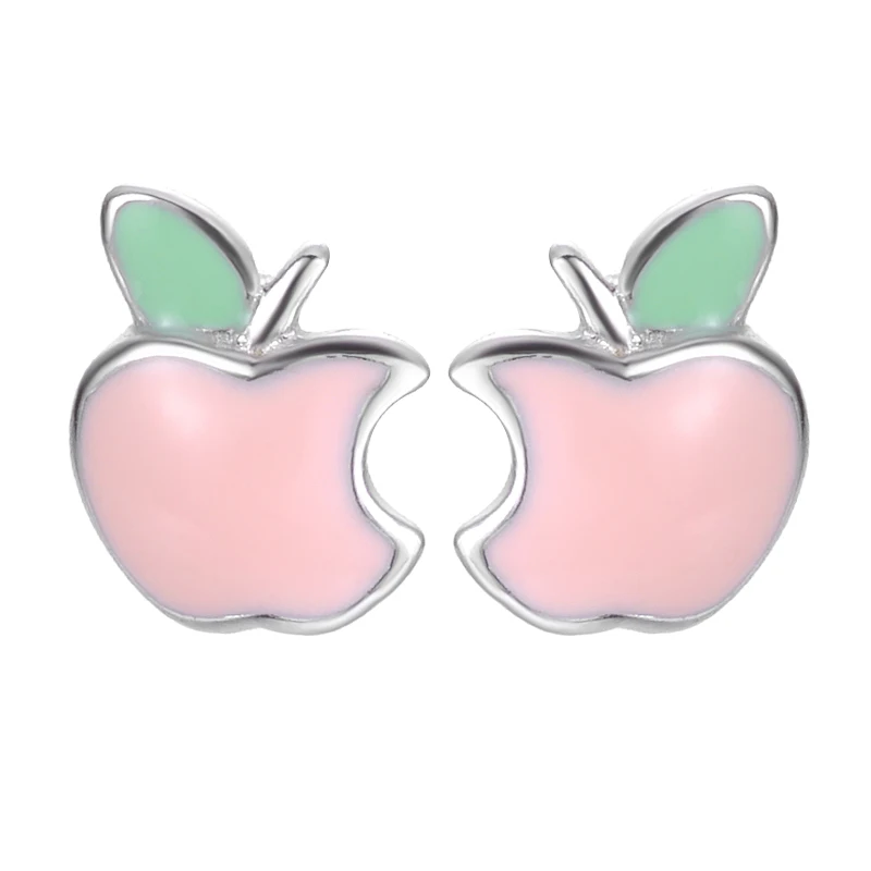 Шаг вперед светло-розовый цвет Apple дизайн эмаль ручной работы 925 стерлингового