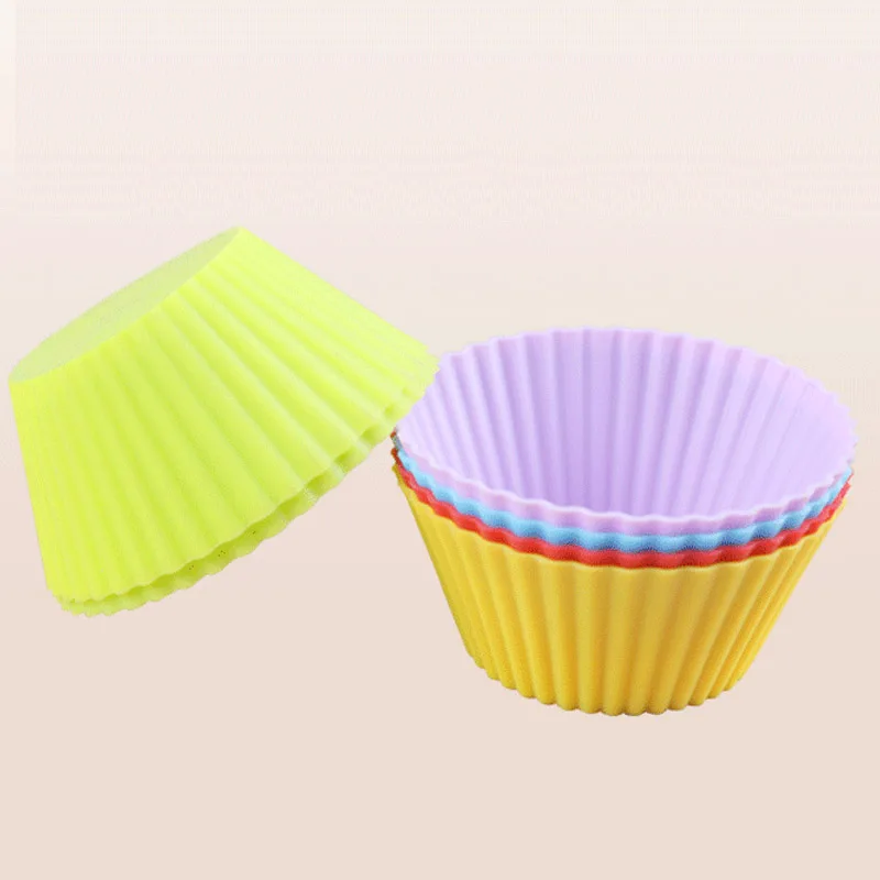 Multiple Colour Cake Mold Easy to Clean Muffin Cup Bakeware Pudding Jelly Baking Tools Round Silica Gel 7CM | Дом и сад