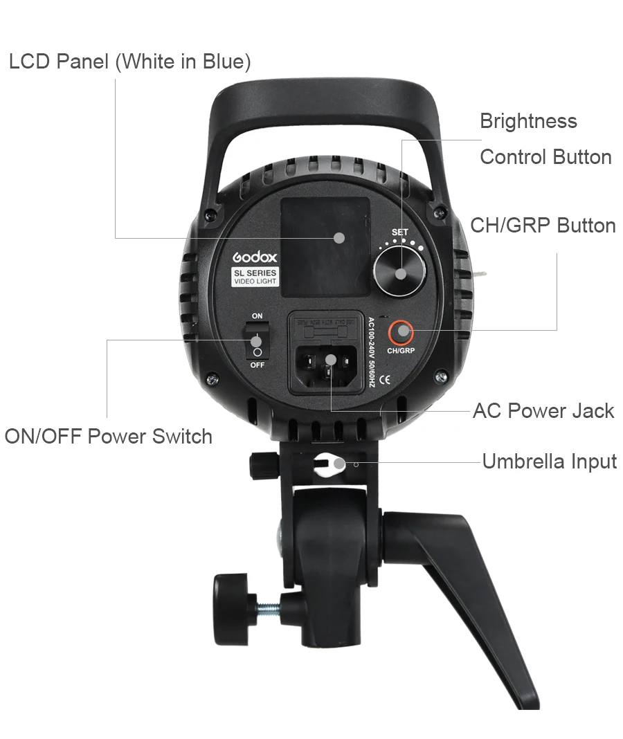 Godox светодиодный видео светильник SL-60W SL60W 5600K белая версия видео светильник непрерывный светильник Bowens крепление для студийной видеозаписи