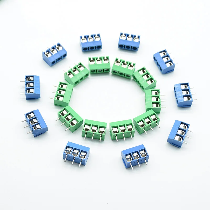 10 шт./лот Φ шаг 5 0 мм прямой контакт 3P винт PCB Клеммная колодка соединитель синий